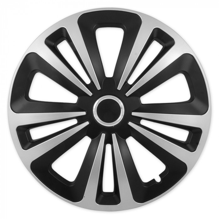 Set 4 capace roti model Terra II, 16 inch, cu inel cromat