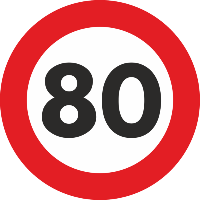 Autocolant Sticker "Limita Viteza" Reflectorizant - 80km/h
