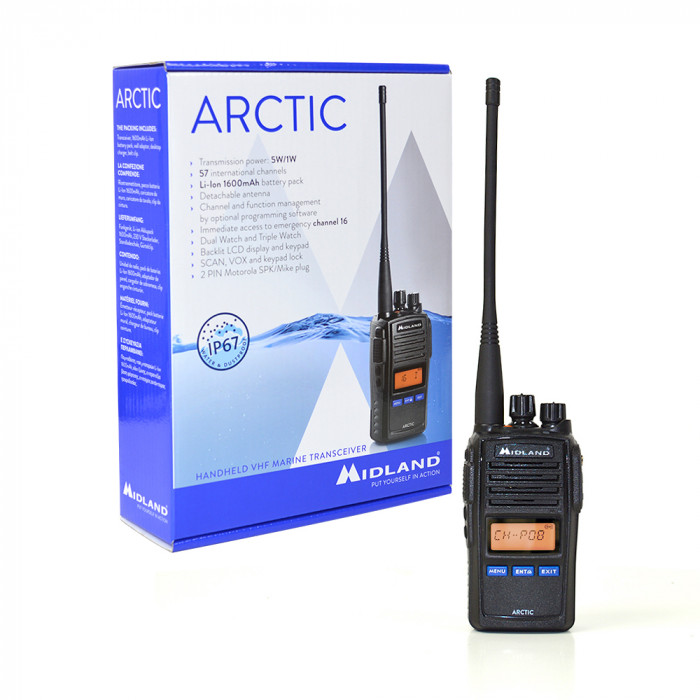 Statie radio maritima portabila Midland ARCTIC cu accesorii incluse Cod C1240