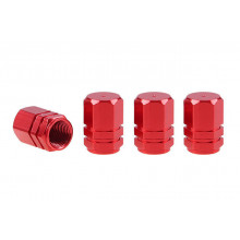 Set capacele auto pentru ventil hexagon rosu 4 buc Set capacele auto pentru ventil hexagon rosu 4 buc