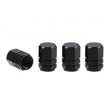 Set capacele auto pentru ventil hexagon negru 4 buc Set capacele auto pentru ventil hexagon negru 4 buc