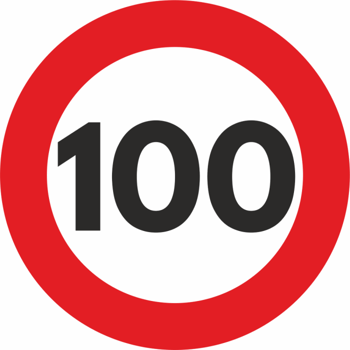 Autocolant Sticker "Limita Viteza" Reflectorizant - 100km/h