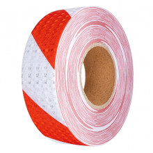 Banda reflectorizanta adeziva tip fagure - ROSU-ALB (rola 5cm x 25m) Banda reflectorizanta adeziva tip fagure - ROSU-ALB (rola 5cm x 25m)