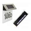 Placa numar poarta casa iluminata LED, incarcare solara, carcasa din INOX