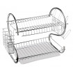 Uscator de vase din otel cu doua niveluri, cu tava din plastic, AVX-AG373