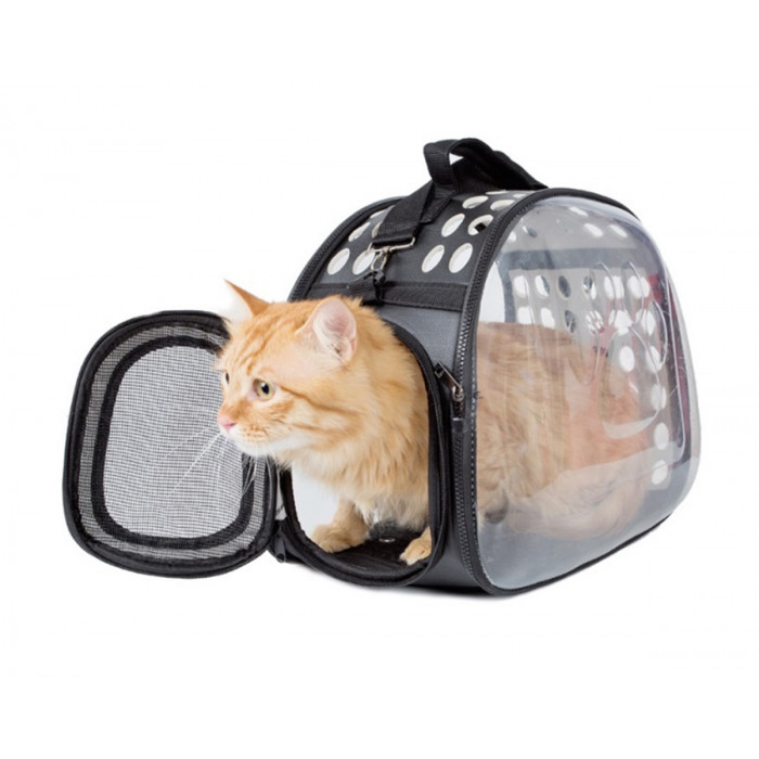 Geanta de Transport pentru Caine sau Pisica NEGRU - TRANSPARENT