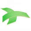 Set 16 inele din autocolant pentru jante culoare Verde Lucios