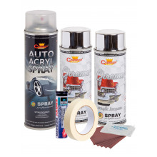 Kit complet reparatie si vopsire jante culoare Crom Metalic, V2 Kit complet reparatie si vopsire jante culoare Crom Metalic, V2