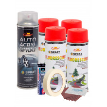 Kit complet reparatie si vopsire jante culoare Rosu Fluorescent, V4 Kit complet reparatie si vopsire jante culoare Rosu Fluorescent, V4