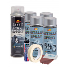 Kit complet reparatie si vopsire jante culoare Argintiu Metalizat, V4 Kit complet reparatie si vopsire jante culoare Argintiu Metalizat, V4