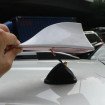 Antena auto activa AM - FM tip "SHARK TAIL" culoare ALB