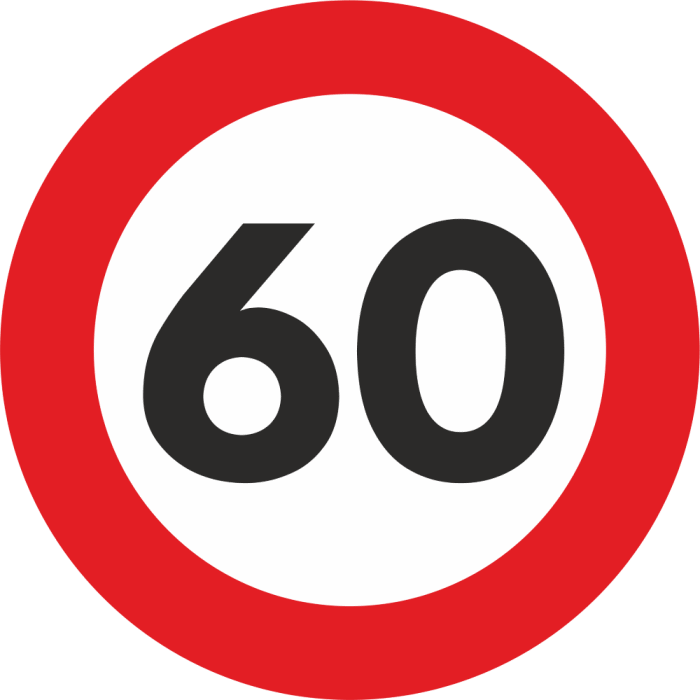 Autocolant Sticker "Limita Viteza" Reflectorizant - 60km/h