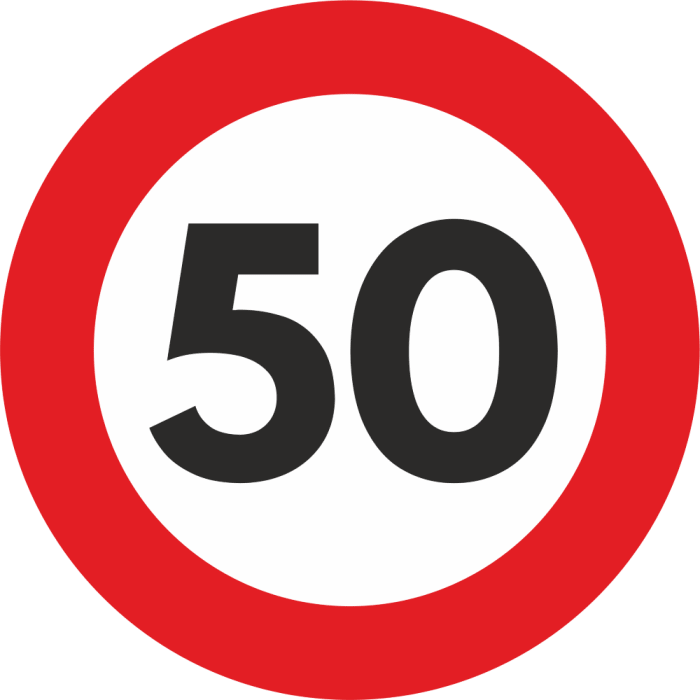 Autocolant Sticker "Limita Viteza" Reflectorizant - 50km/h