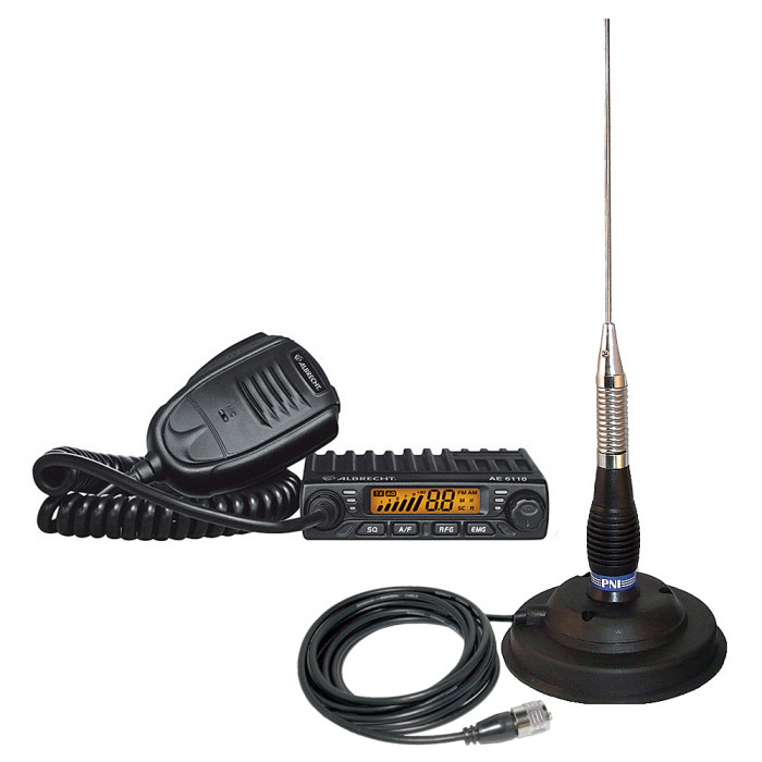 Kit Statie radio CB Albrecht AE 6110 ASQ + Antena PNI ML100
