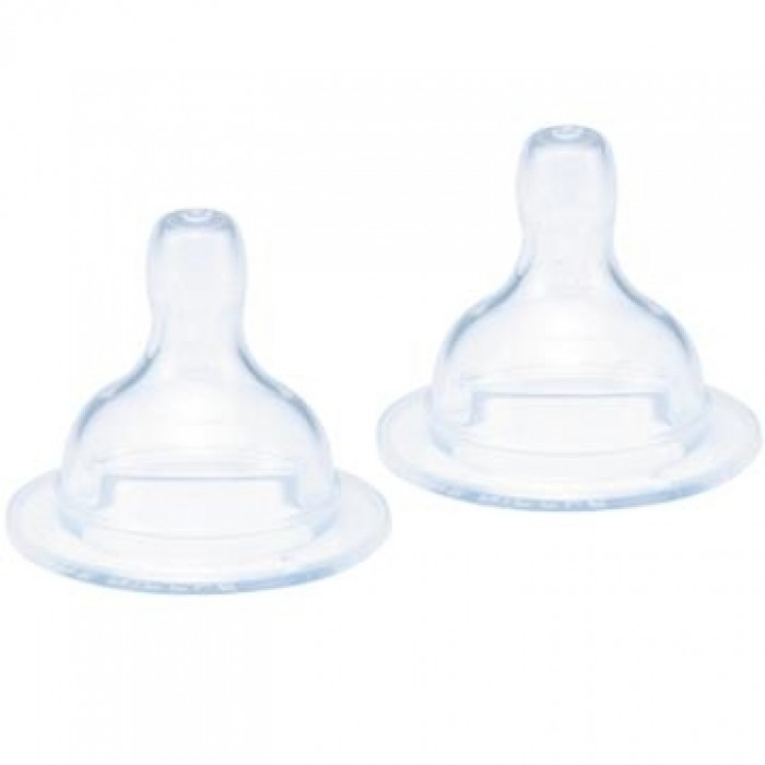 Tetina de silicon cu flux mediu, 2 buc