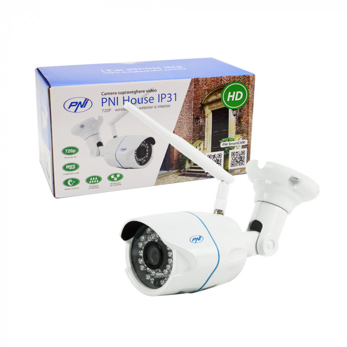 Camera supraveghere video PNI House IP31 1MP 720P wireless cu IP de exterior si interior si slot microSD