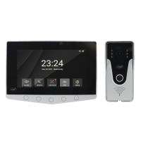 Interfon video PNI DF780 cu 1 monitor, ecran 7 inch, slot card, comanda 2 porti, inregistrare miscare eveniment