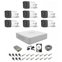 Sistem supraveghere complet 5 MP Hikvision Turbo HD EXT 7  IR 80 m