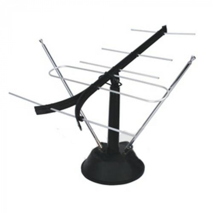 Antena interior TV, radio, receptie digitala, UHF, VHF, FM, 40-862 MHz, negru, Konig