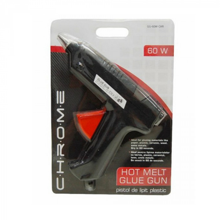 Pistol de lipit plastic 60W, Chrome