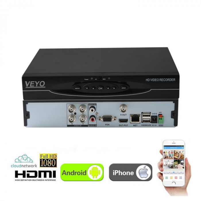 DVR Hybrid  4 canale full 1080P VEYO HVR8104-C1