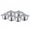 Set 6 oale cu capac din sticla termorezistenta Peterhof PH-15234S