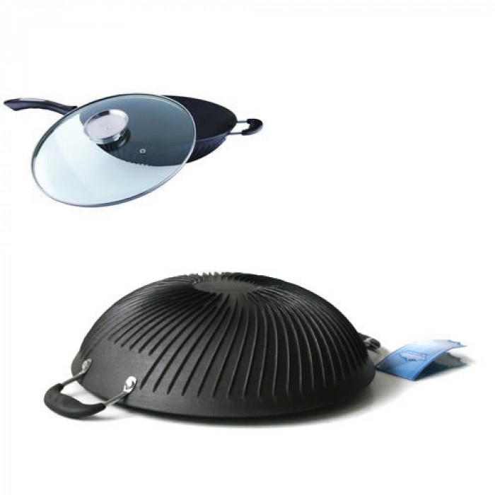 Tigaie Wok din aluminiu turnat cu interior din teflon PH-15362-34