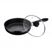 Tigaie Peterhof, 24 cm, Aluminiu, Interior granit, Capac, Negru PH-15402-24