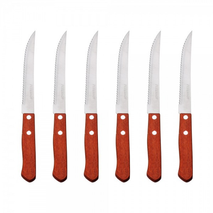 Set cutite Peterhof, 6 piese, Inox, Argintiu/Maro  PH-22431