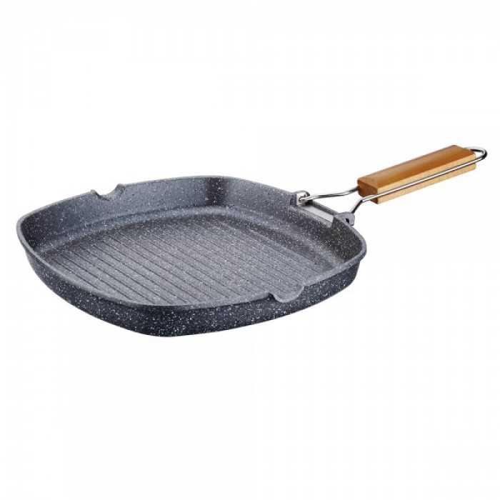 Tigaie grill Peterhof, 28.50 cm, Aluminiu, Interior Granit, Gri PH-25322