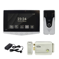 Kit videointerfon PNI DF780 cu 1 monitor, ecran 7 inch, slot card, comanda 2 porti, inregistrare miscare eveniment