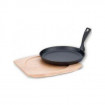 Set tigaie din fonta cu suport lemn pentru servit PH-15359-22