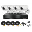 Sistem de supraveghere Complet 1080P IR 40 m, 4 camere, cabluri mufate