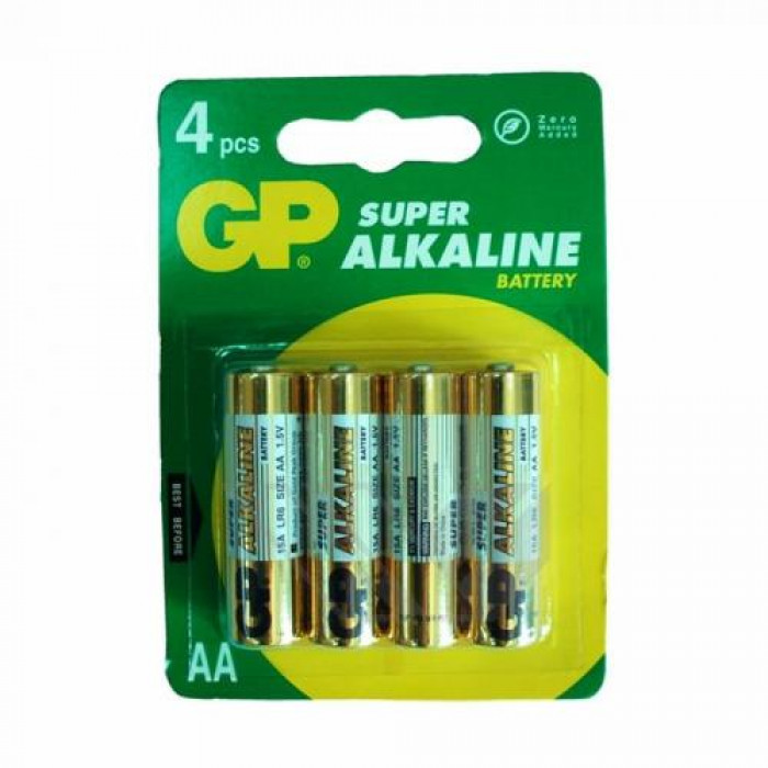 Set 4 Baterii AA ALKALINE R6 GP