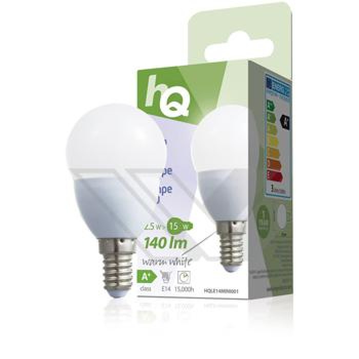 Bec cu led glob mini E14 2.5 W lumina calda HQ