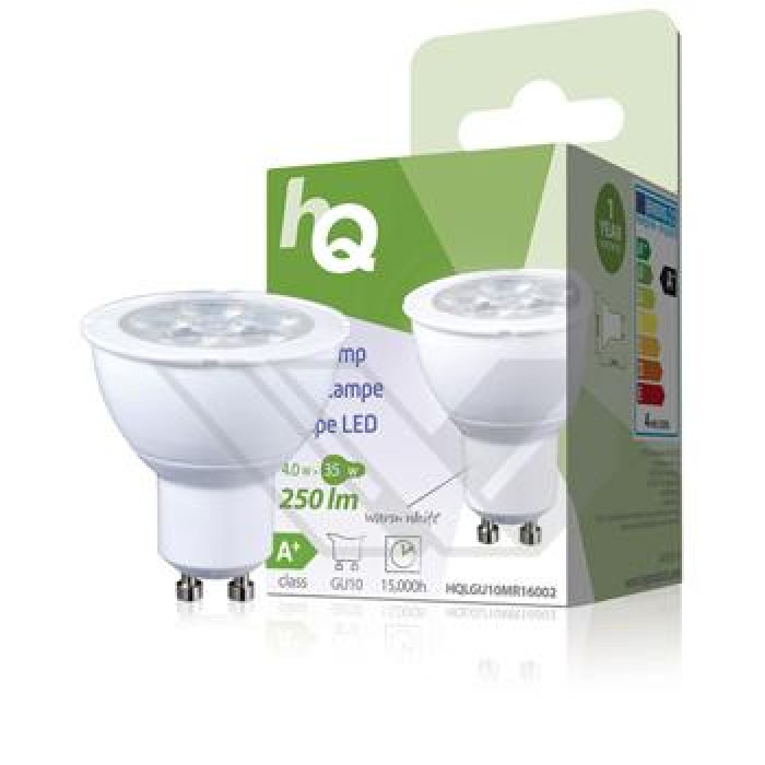 Bec cu led MR16 GU10 4W lumina calda HQ