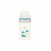 Biberon gat larg 150 ml cu tetina silicon 0+ Minut Baby
