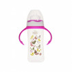 Biberon gat larg cu manere 270 ml cu tetina silicon 3+ Minut Baby
