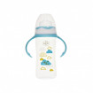 Biberon gat larg cu manere 270 ml cu tetina silicon 3+ Minut Baby