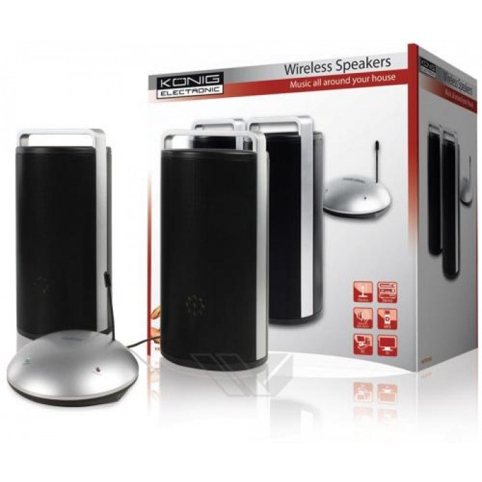 Boxe fara fir pentru TV/CD/PC/MP3/radio , negru/inox, Konig