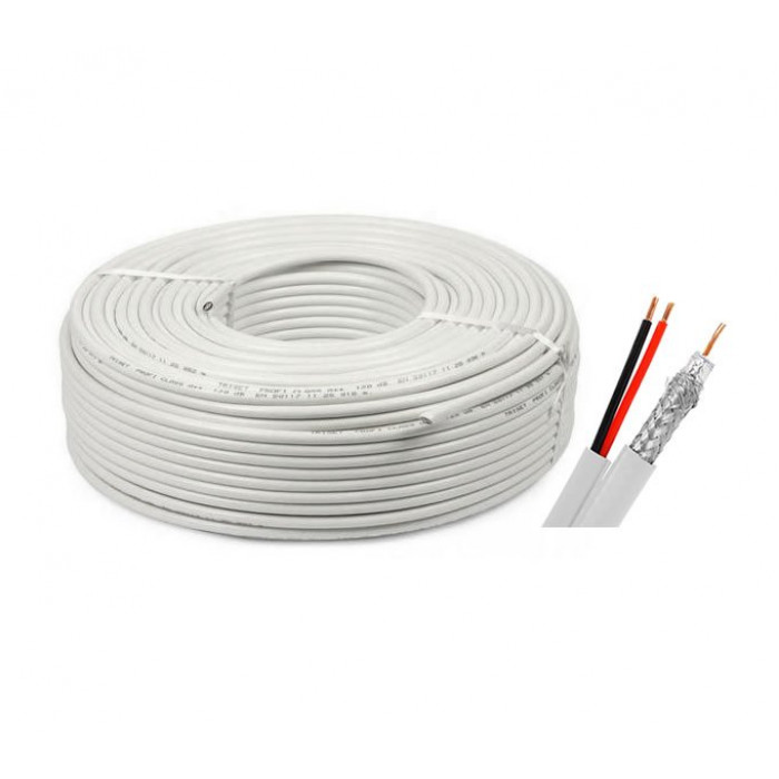 ROLA 100 M cablu CCTV coaxial RG 59 cu alimentare 2 X 0,75 MM