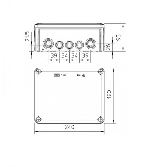 DOZA DERIVATIE MONTAJ OBO T-250 240x190x95 IP 66