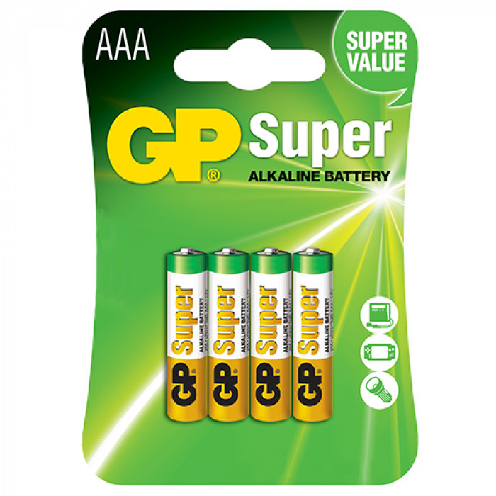 Baterii GP Super Alkaline AAA GP24A-2UE4