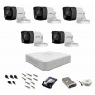 Sistem supraveghere audio-video 5 camere Hikvision Turbo HD 1080P, IR 30 m