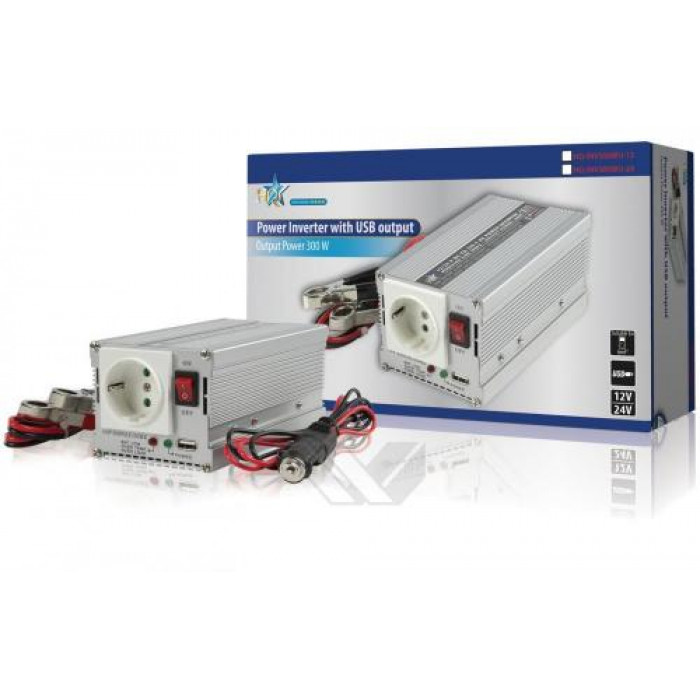 Invertor de tensiune 12V-230V,300W,iesire USB 5V,HQ
