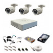 Sistem supraveghere complet 3 camere Hikvision Turbo HD 1080P, IR 20M