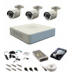 Sistem supraveghere complet 3 camere Hikvision Turbo HD 720P