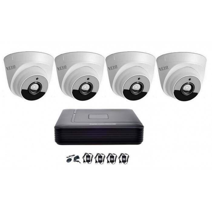 Kit supraveghere interior 4 camere dome AHD 2 MP FULL HD