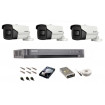Sistem de supraveghere complet Hikvision Turbo HD,  4K / 8,3 Mp, 3 camere IR 60 m