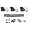 Sistem de supraveghere Hikvision Turbo HD,  4K / 8,3 Mp, 3 camere IR 60 m